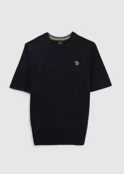 Image of Paul Smith Mens Sweater Ss Zebra T-Shirt In Dark Blue