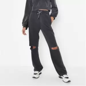 Image of Missguided Acid Wash Joggers - Black