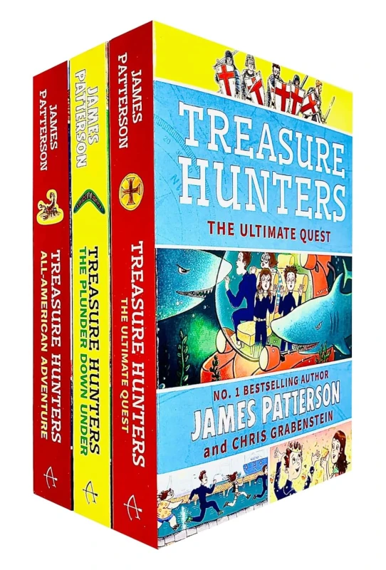 Image of Treasure Hunters Series 6-8 Books Collection Set By James Patterson Plunder Down Under, All-American Adventure, Ultimate Quest James Patterson Books