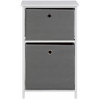 Image of Premier Housewares - Lindo 2 Grey Fabric Drawers Cabinet