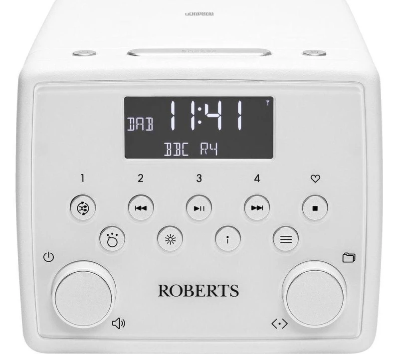 Image of ROBERTS SOUND 49 DAB / FM Bluetooth Clock Radio - White 5038301312435