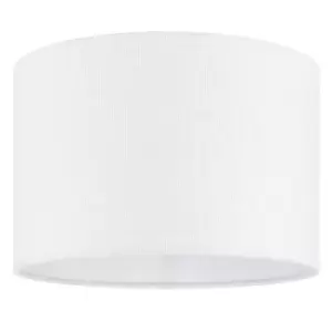 Image of 12" Straight Sided Round Drum Lamp Shade Vintage White Linen Modern Simple Cover