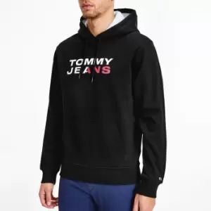 Image of Tommy Jeans Mens Entry Hoodie - Black - XXL