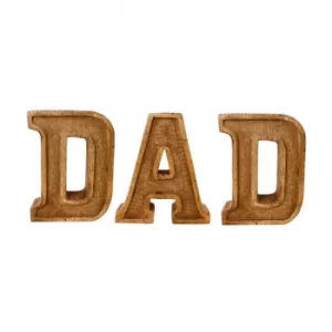 Image of Hand Carved Wooden Embossed Letters Dad