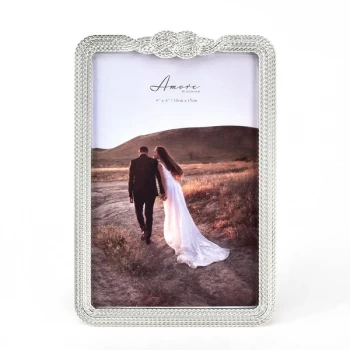 Image of Amore Silver-Plated Infinity 3D Knot Frame - 4" x 6"