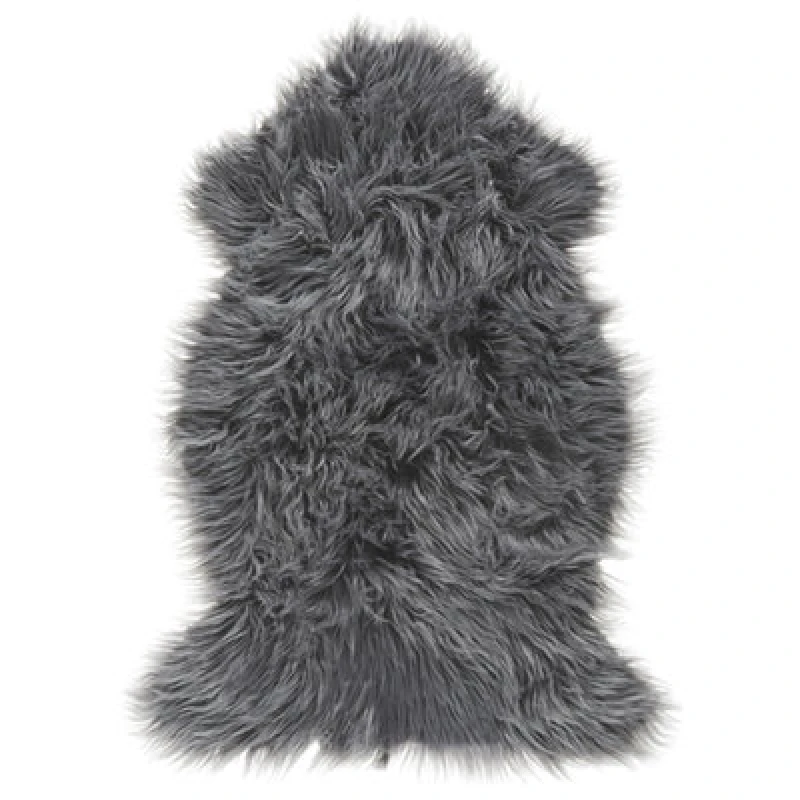 Image of Beliani Faux Fur Rug Mungo Grey 63 X 95 Cm