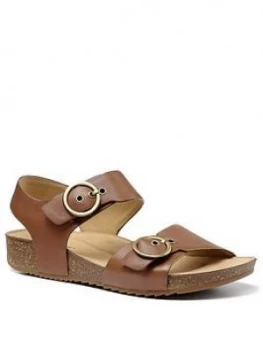 Image of Hotter Tourist Wide Fit Footbed Sandals - Dark Tan