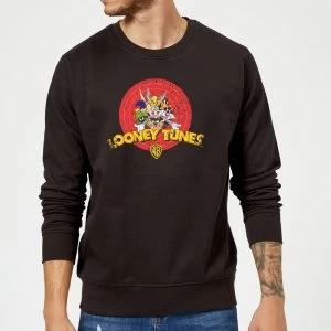 Image of Looney Tunes Logo Distressed Sweatshirt - Black - 5XL