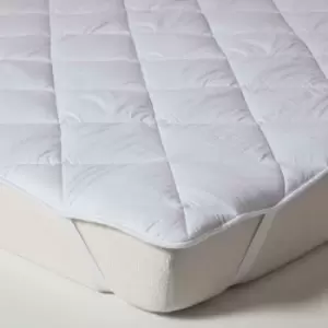 Image of Luxury Extra Thick 500 gsm Cotton Mattress Topper, Double - White - Homescapes