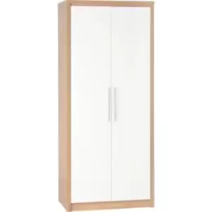 Image of Seconique Seville 2 Door Wardrobe in Oak/White