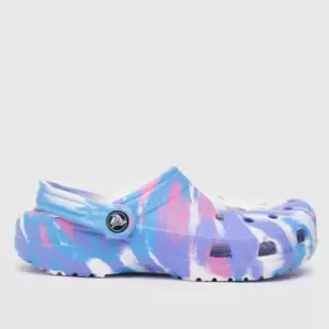 Image of Crocs Multi Classic Clog Marble Girls Youth Sandals