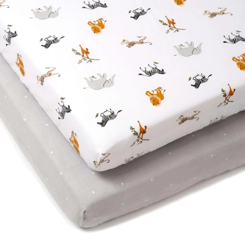 Image of Clair De Lune Jungle Dreams 2 Pack Cot Bed Sheets CL6616