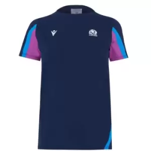 Image of Macron Scotland Rugby Cotton T Shirt Ladies - Blue