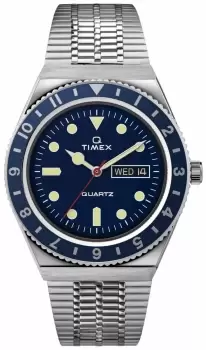 Image of Timex TW2U61900 Q Diver Inspired SST Case Blue Dial SST Band Watch