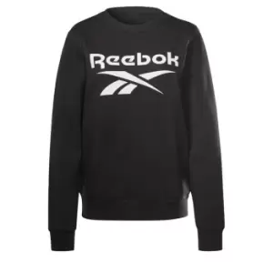 Image of Reebok Identity Logo Fleece Crew Sweatshirt Womens - Black