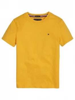 Image of Tommy Hilfiger Boys Short Sleeve Essential Flag T-Shirt - Yellow, Size 10 Years