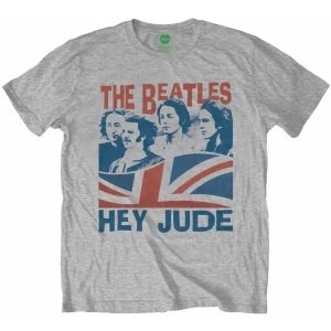 Image of The Beatles - Windswept/Hey Jude Mens X-Large T-Shirt - Grey