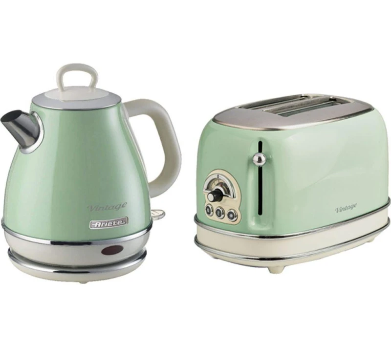 Image of ARIETE Vintage ARPK71 2-Slice Toaster & Kettle Bundle - Green 5016368010365