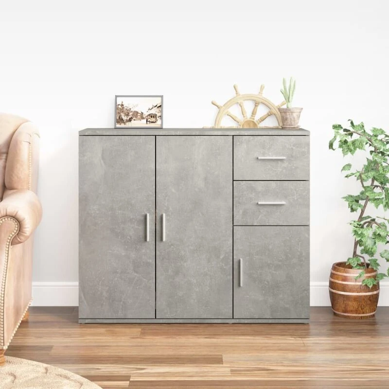 Image of VIDAXL Sideboard Concrete Grey 91x29.5x75cm Engineered Wood vidaXL 8720845736248