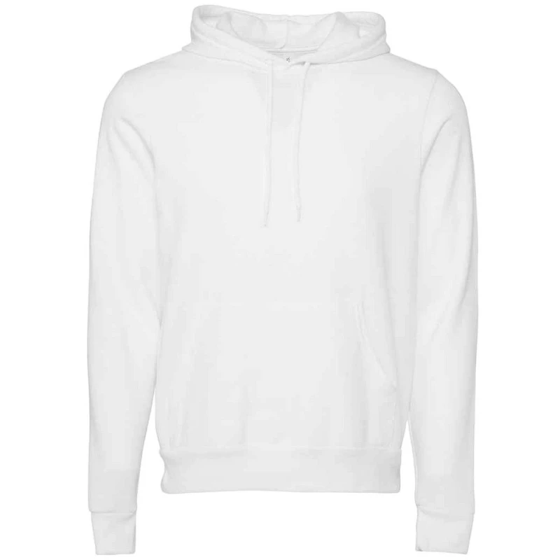 Image of Bella + Canvas Mens Polycotton Pullover Hoodie in White Size: Small White Male S