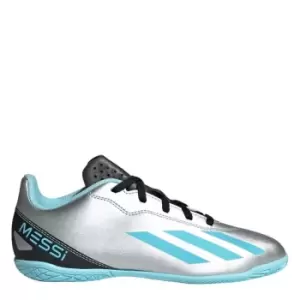 Image of adidas X .4 Indoor Court Trainers Childrens - Silver