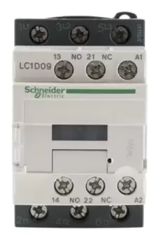 Image of Schneider Electric TeSys D LC1D 3 Pole Contactor - 9 A, 220 V ac Coil, 3NO, 4 kW
