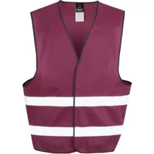Image of Result Adults Unisex Safeguard Enhance Visibility Vest (2X/3XL) (Burgundy) - Burgundy