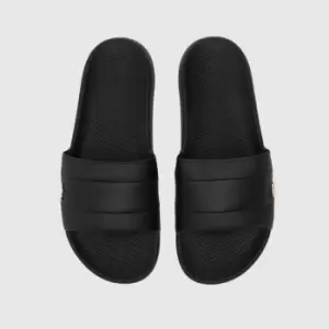 Image of Lacoste Black Croco Slide Sandals