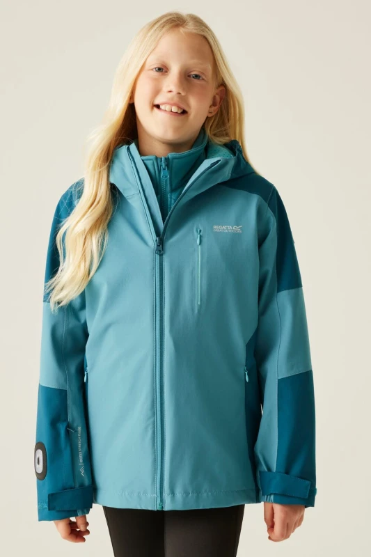 Image of 3-in-1 girls' hiking jacket Regatta Trekktain II Bleu Female 4/5 ans