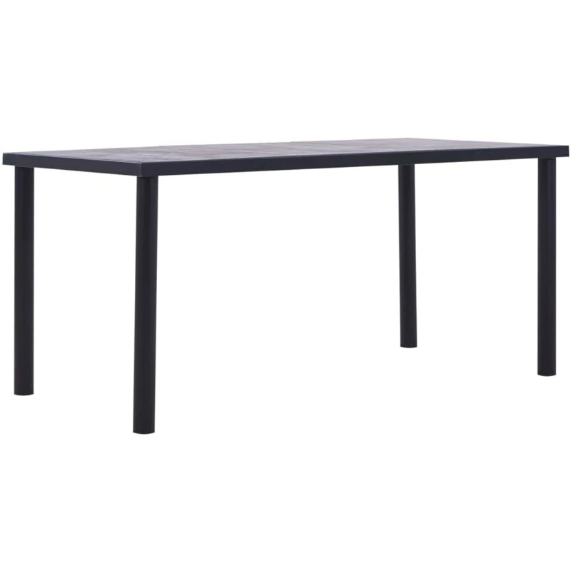 Image of VIDAXL Dining Table Black and Concrete Grey 160x80x75cm mdf Vidaxl 281859