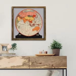 Image of Map092 Multicolor Decorative Framed MDF Painting