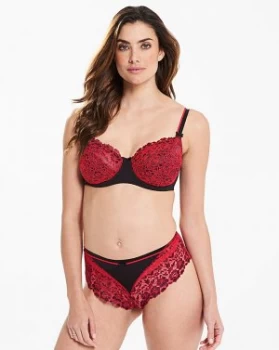 Image of Pour Moi Fever Black/Red Balcony Bra