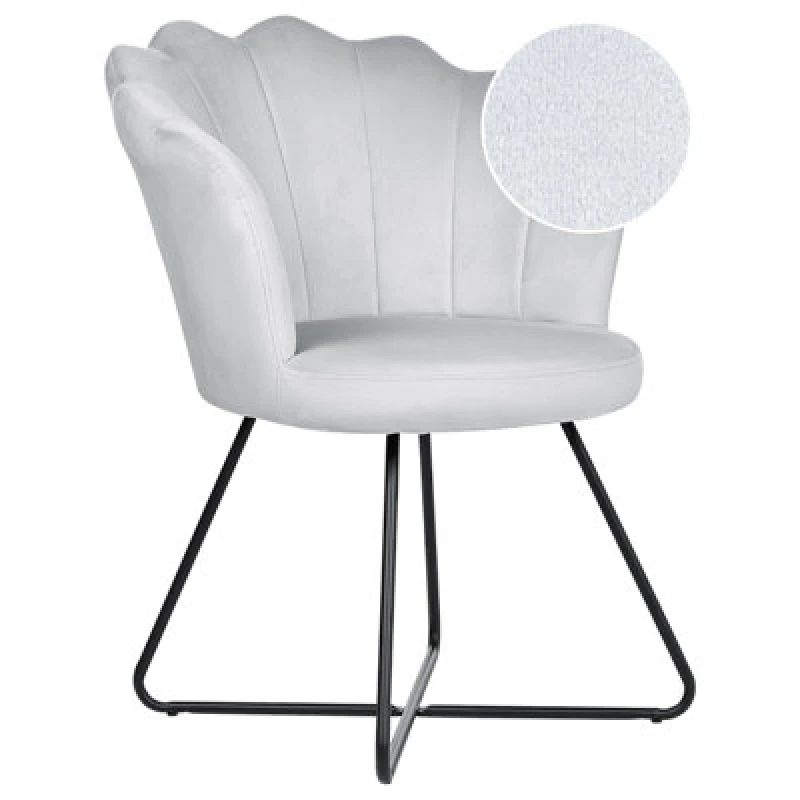 Image of Beliani Velvet Armchair Grey Lovelock