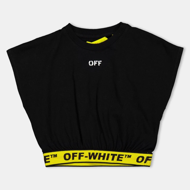 Image of Off White Kids Cropped T-Shirt Black female 6Y