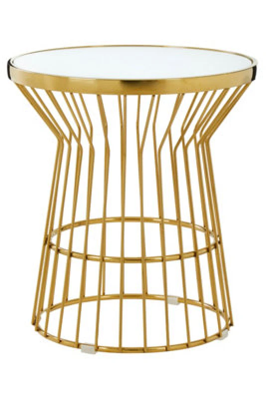 Image of Orsina Tula Gold Finish Corset Base Side Table