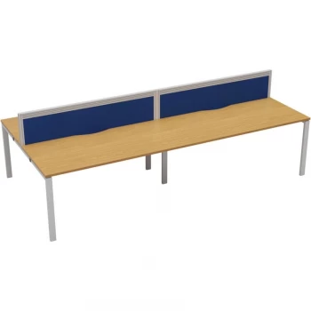 Image of 4 Person Double Bench Desk 1400X780MM Each - White/Oak