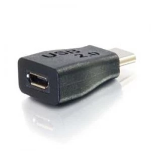 Image of C2G USB 2.0 USB C to USB Micro B Adapter M/F - Black