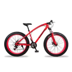 Image of ENER-J 26" 21 Gear Fat Sports Bike With High Carbon Steel Red