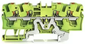Image of Wago Green/Yellow 2204 Terminal Block, 14 10 AWG, 20 10 AWG, 0.5 6 mm, 1 6 mm,
