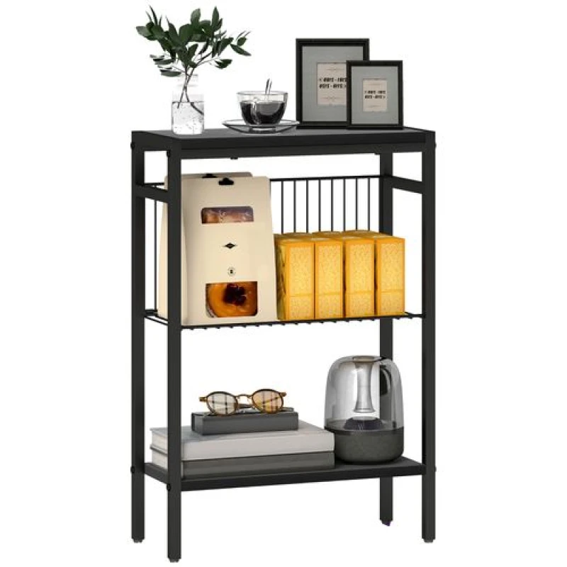 Image of HOMCOM HOMCOM Side Table with Storage, Small Table for Living Room, Bedroom, Black 5061025075812