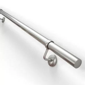 Image of Rothley Modern Stainless Steel Rounded Handrail Kit, (L)3.6M (W)40mm