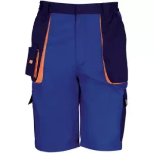 Image of Result Unisex Work-Guard Lite Workwear Shorts (Breathable And Windproof) (L) (Royal / Navy / Orange) - Royal / Navy / Orange