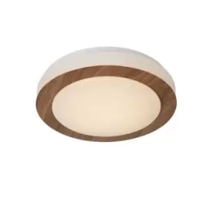Image of Dimy Modern Flush Ceiling Light Bathroom - Ø28,6cm - LED Dim. - 1x12W 3000K - IP21 - 3 StepDim - Wood