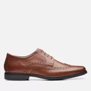Image of Clarks Howard Wing Leather Derby Shoes - UK 8