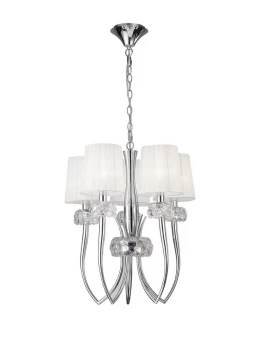 Image of Slim Ceiling Pendant 5 Light E14, Polished Chrome with White Shades