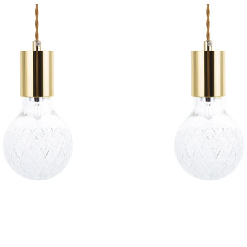 Image of Beliani Set Of 2 Pendant Lamps Anza Glass Gold