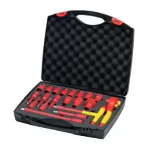 Image of 43024 Insulated 1/2in Ratchet Wrench Set, 21 Piece (inc. Case) - Wiha