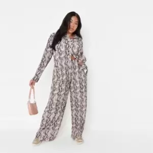 Image of Missguided Snake Plisse Trouser - Multi