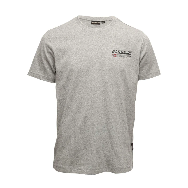 Image of Napapijri Kasba Logo Crew T-Shirt Regular Fit T-Shirts S Grey 30505402350