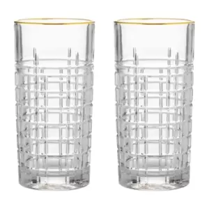 Image of Ravenhead Regency Gold Set Of 2 Hiball Glasses 36Cl